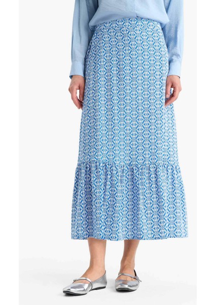 Desenli Maxi Tesettür Etek B2426AX25SM