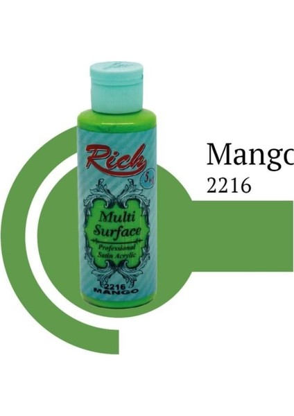 çınar ticaret rich multi surface 2216 mango akrilik boya 120 cc