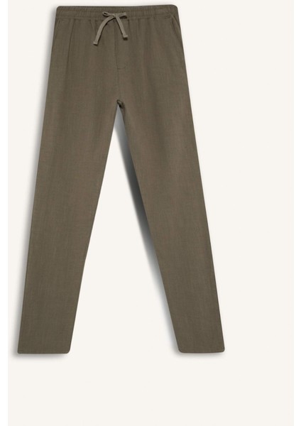 %100 Pamuk Relax Fit Rahat Kesim Yazlık Müslin Kısa Paça Pamuklu Jogger Pantolon D6260AX25SP