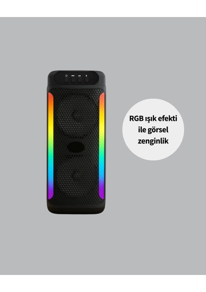 çınar ticaret rgb ışıklı çift hoparlörlü taşınabilir bluetooth speaker ve mikrofon modelleri