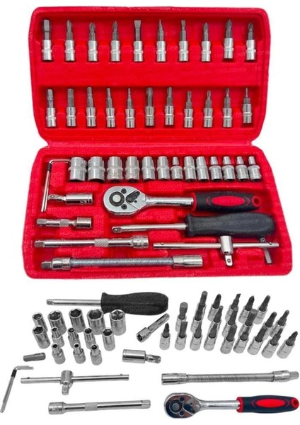 çınar ticaret cr-v max 1/4 cırcırlı 46 parça lokma anahtar takımı bits uç seti tam set germany