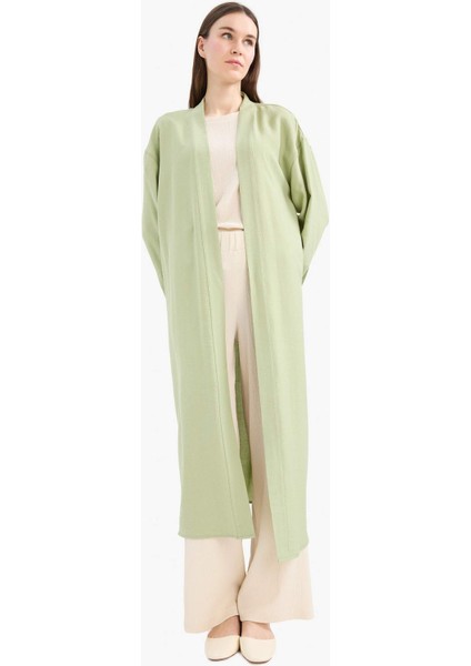 Relax Fit Basic Düz Midi Kimono