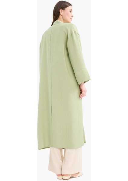 Relax Fit Basic Düz Midi Kimono