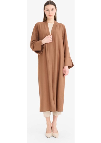 Relax Fit Basic Düz Midi Kimono