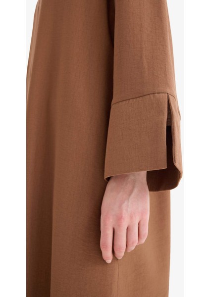 Relax Fit Basic Düz Midi Kimono