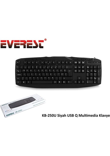 çınar ticaret everest kb-250u q usb multimedya siyah klavye