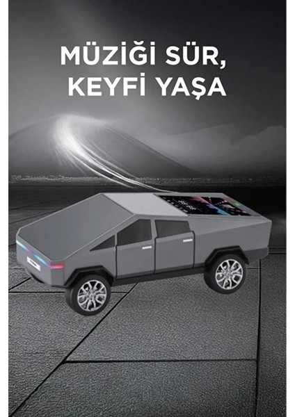 çınar ticaret d68 cyber model araba tasarımlı bluetooth hoparlör 15w güçlü ses rgb led /tws/usb gri fırsatları