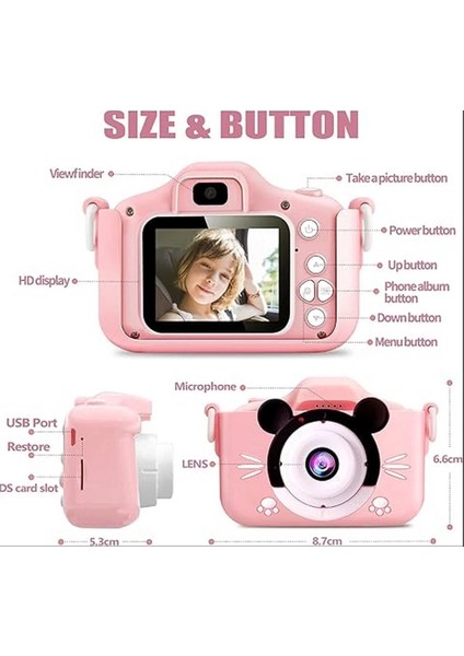 çınar ticaret çocuk dijital fotoğraf makinası 20 mp video kaydedici 2.0 ınç çift kameralı fiyatları