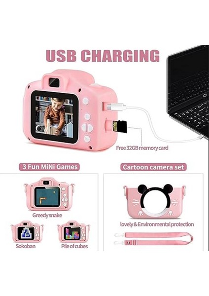 çınar ticaret çocuk dijital fotoğraf makinası 20 mp video kaydedici 2.0 ınç çift kameralı modelleri