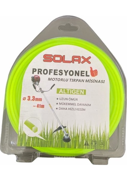 çınar ticaret solax altıgen tırpan misinası 3,3 mm 41 metre