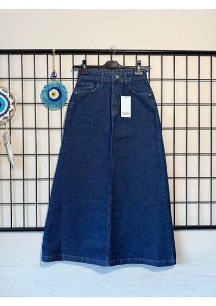 Kadın Denim Pamuklu Mavi Çan Etek fırsatları