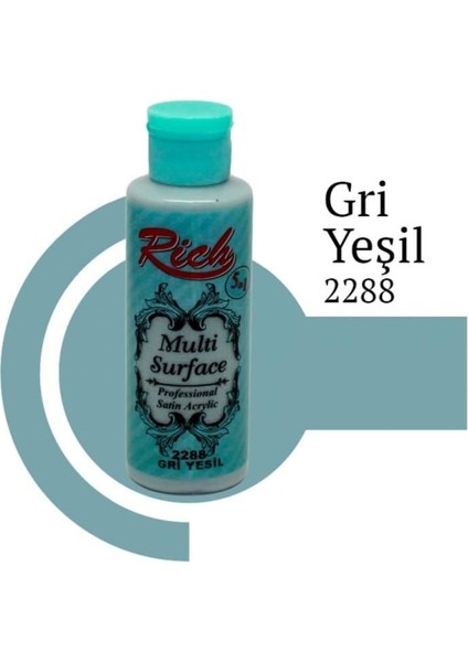 çınar ticaret rich multi surface 2288 gri yeşil akrilik boya 120 cc