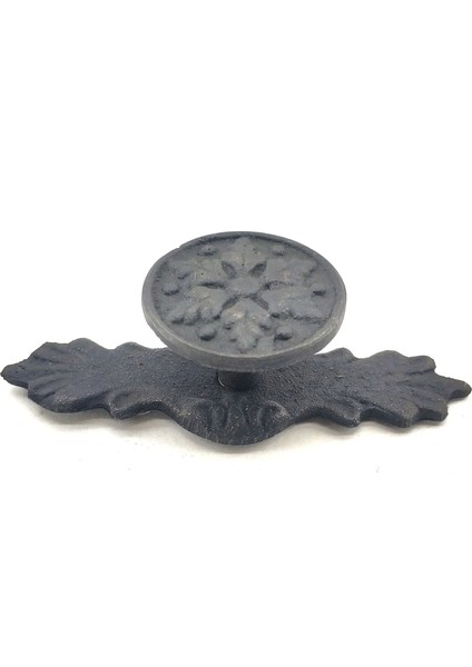 çınar ticaret antika tarz dekoratif pirinç çiçek düğme - 27x70 mm, oksit