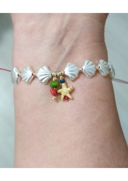 Mercan Deniz Yıldızı Istiridye ve Dorika Boncuklu Yılbaşı Bileklik fiyatları