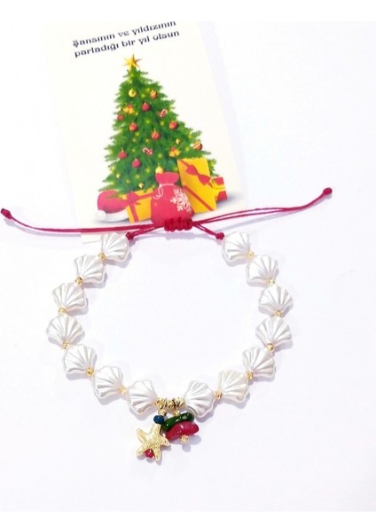 Mercan Deniz Yıldızı Istiridye ve Dorika Boncuklu Yılbaşı Bileklik modelleri