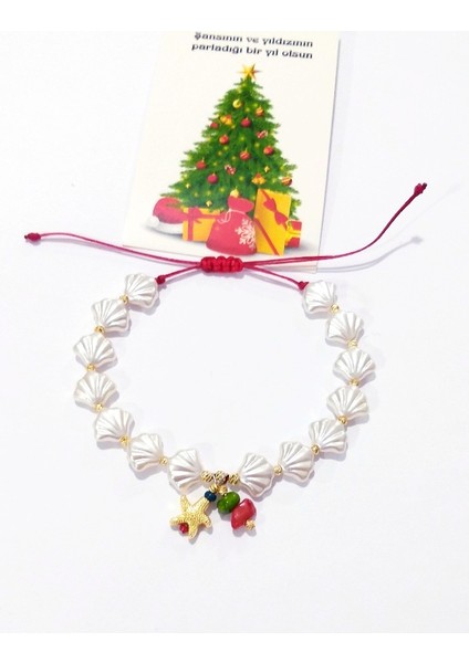 Mercan Deniz Yıldızı Istiridye ve Dorika Boncuklu Yılbaşı Bileklik indirimleri