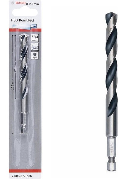 çınar ticaret bosch pointteq altıgen şaftlı hss matkap ucu 9,5 mm