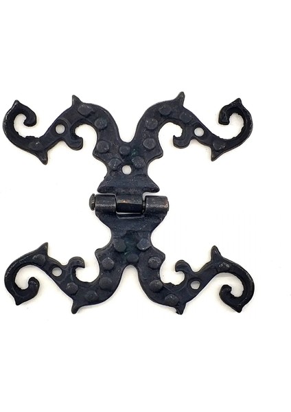 çınar ticaret antika tarz dekoratif pirinç süslü menteşe - 100x90 mm, oksit