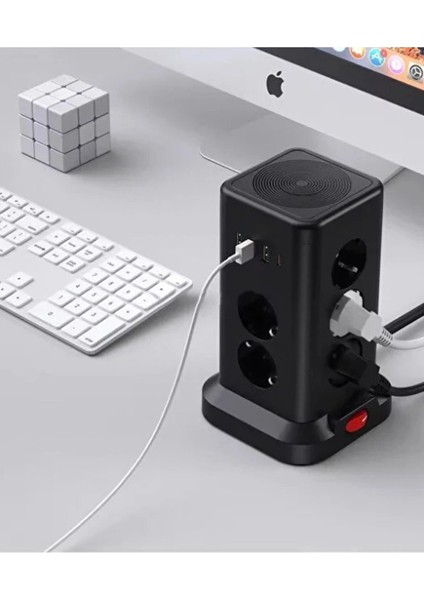 çınar ticaret wp711 akım korumalı priz kablosuz şarj ıstasyonu 11x soket 3x usb 1xtype-c kablolu grup priz fırsatları