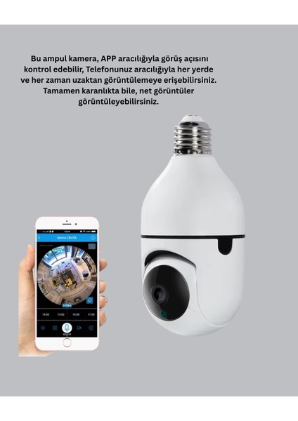 çınar ticaret 360° panoramik görüntüleme sunan ampul tipi güvenlik kamerası modelleri