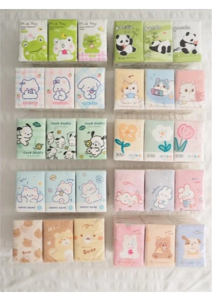 çınar ticaret sevimli figürlü çocuk mendili 9'lu paket fırsatları