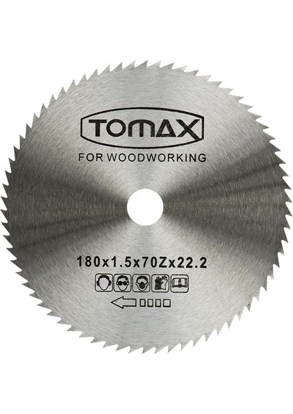 çınar ticaret eco lounge tomax ağaç daire testeresi (elmassız) 180x1,5 diş 70z