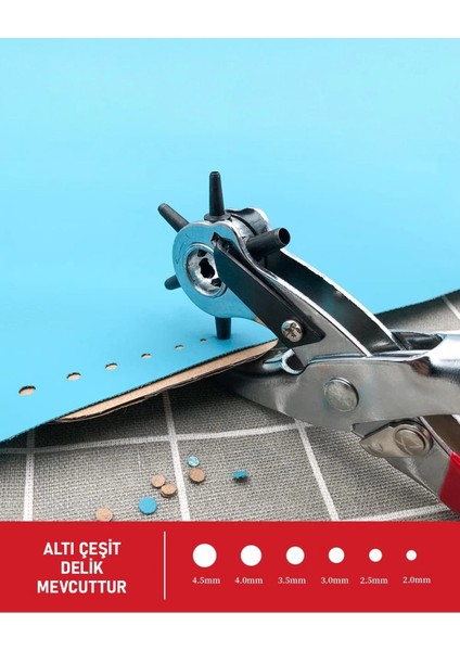 çınar ticaret profesyonel kolay kemer deri delik açma delme aleti 6 farklı delik açma delici pensesi aparatı