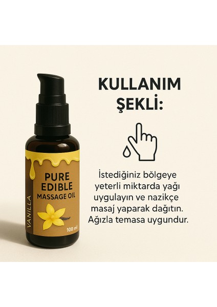 Vanilyalı Aromaterapi Yenilebilir Doğal Masaj Yağı 100 ml