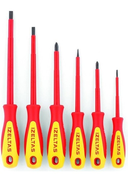 çınar ticaret ızeltaş tornavida seti ızoleli elektrikçi 6 parça