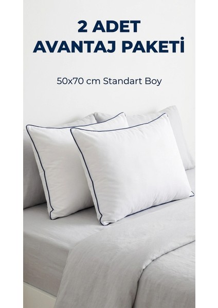 çınar ticaret 2 adet anti-alerjik nano jel yastık 50x70 yıkanabilir pamuk