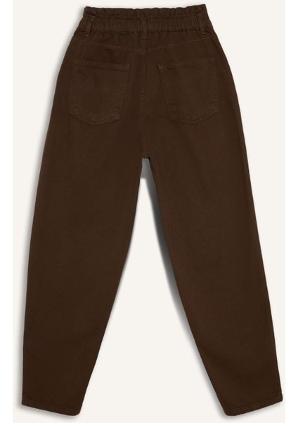 Paperbag Beli Lastikli Bilek Boy Jean Pantolon E3870AX25SP