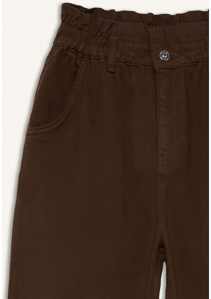 Paperbag Beli Lastikli Bilek Boy Jean Pantolon