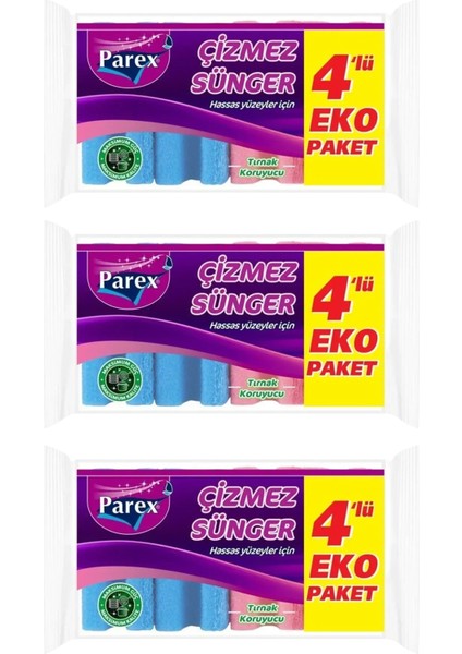 Çizmez 4'lü Sünger Oluklu Üçlü Paket modelleri