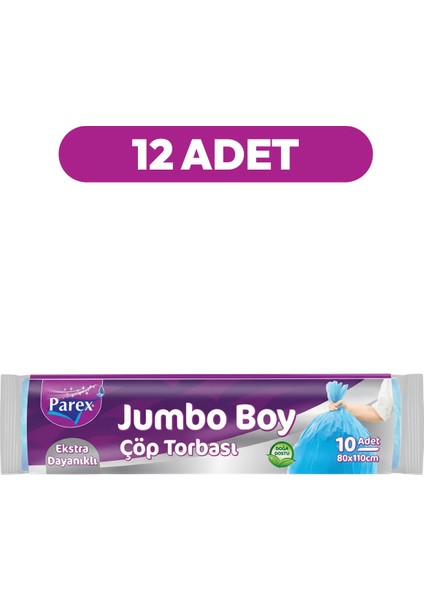 Ekstra Dayanikli 10'lu Çöp Torbası Jumbo Boy 80 x 110 cm Onikili Paket fiyatları