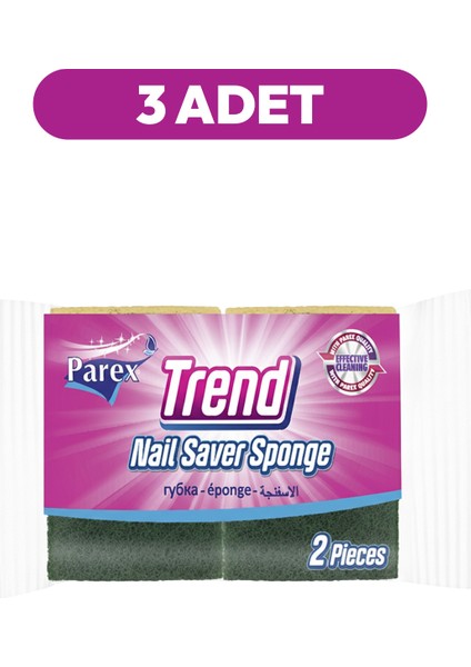 Trend Oluklu 2'li Klasik Sünger Üçlü Paket