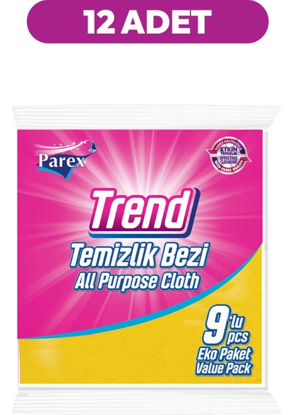 Trend 9'lu Temizlik Bezi Onikili Paket modelleri