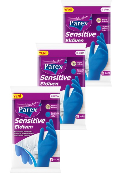 Sensitive Eldiven Orta Boy Üçlü Paket modelleri