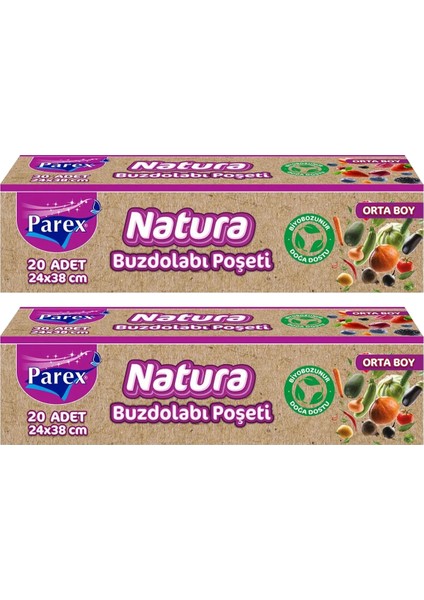 Natura Buzdolabı Poşeti Orta Boy 20’li İkili Paket fırsatları