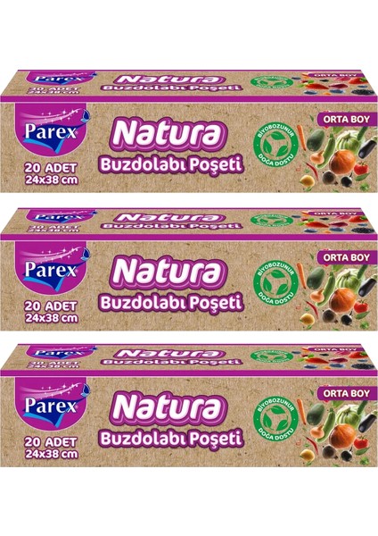 Natura Buzdolabı Poşeti Orta Boy 20’li Üçlü Paket modelleri