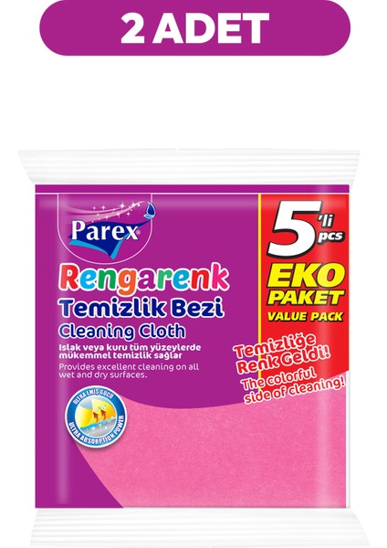 Rengarenk 5'li Temizlik Bezi İkili Paket fiyatları