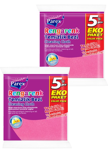Rengarenk 5'li Temizlik Bezi İkili Paket modelleri