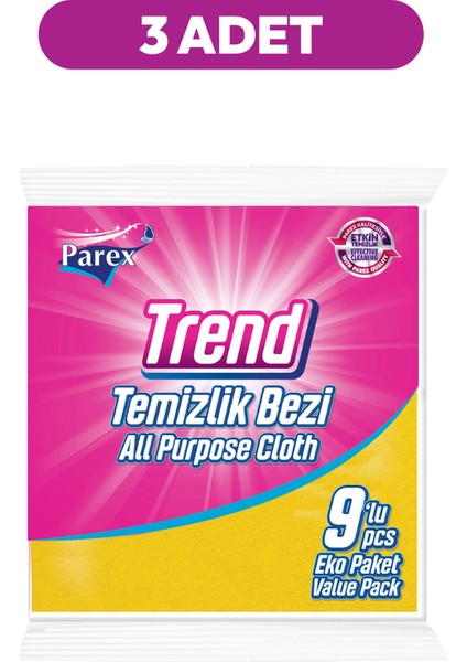 Trend 9'lu Temizlik Bezi Üçlü Paket fiyatları
