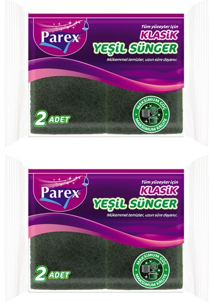 Klasik Yeşil Oluklu 2'li Sünger İkili Paket modelleri