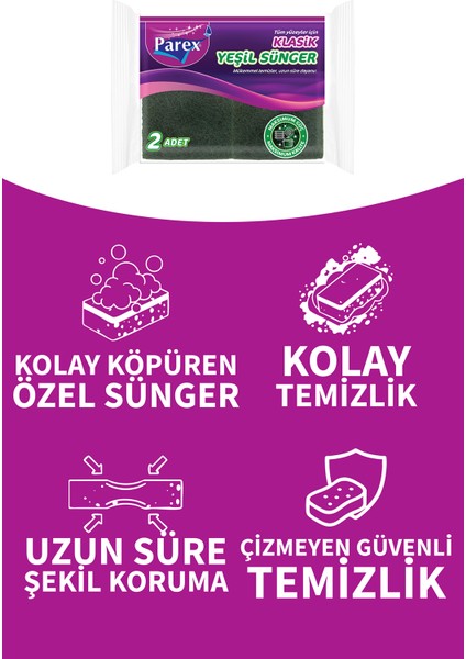 Klasik Yeşil Oluklu 2'li Sünger İkili Paket fırsatları