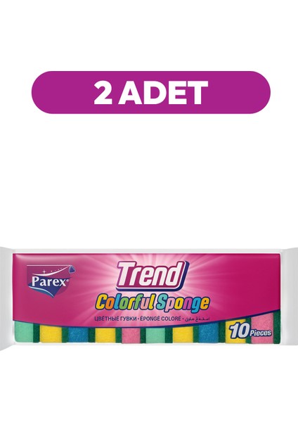 Trend 10'lu Rengarenk Düz Sünger İkili Paket fiyatları