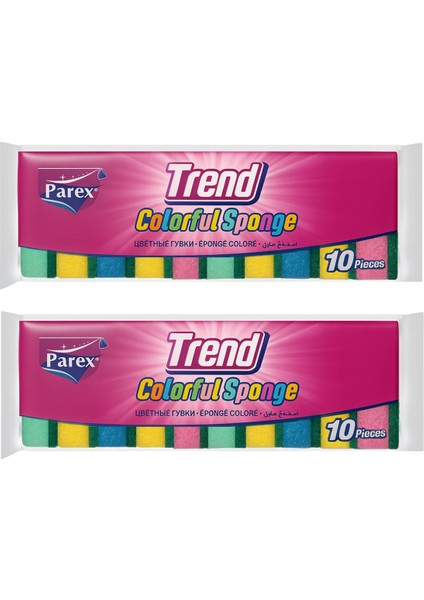 Trend 10'lu Rengarenk Düz Sünger İkili Paket modelleri