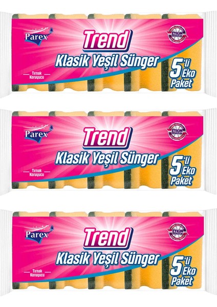 Trend Klasik Oluklu 5'li Sünger Üçlü Paket modelleri