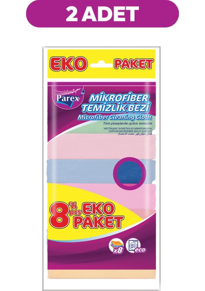 Mikrofiber 8'li Temizlik Bezi İkili Paket fiyatları