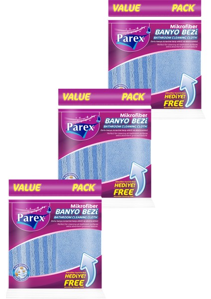 Mikrofiber Banyo Bezi (Mikrofiber Temizlik Bezi Hediye) Üçlü Paket modelleri