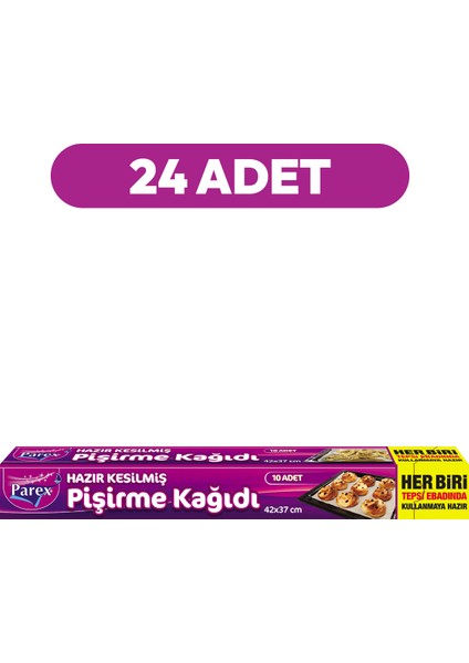 Hazır Kesilmiş Pişirme Kağıdı 10’lu 42 x 37 cm 24 Paket 1 Koli